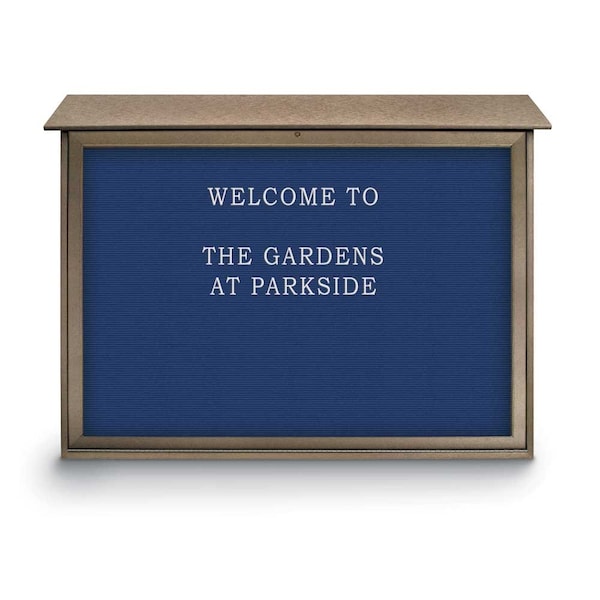 Indoor Enclosed Combo Board, 42"x32", Satin Frame/Black & Medium Grey